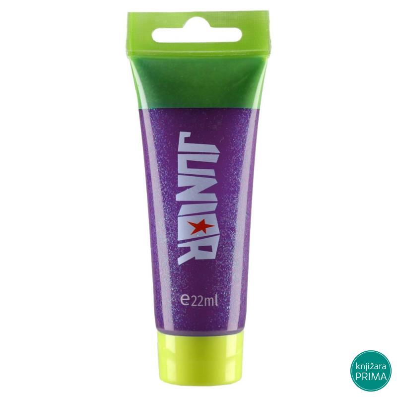 Tempera JUNOR glitter ljubičasta 22ml 