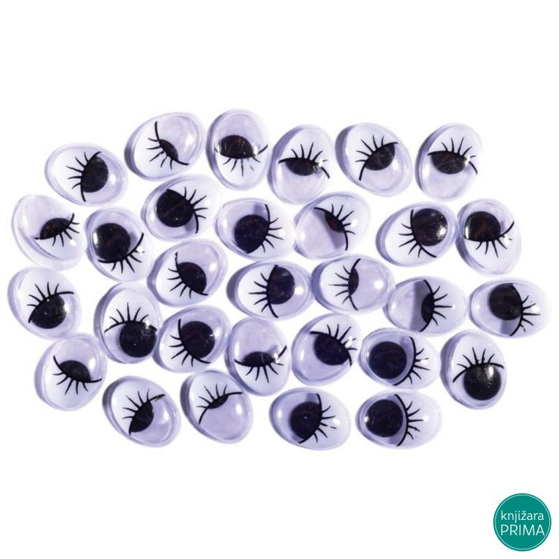 Oči ovalne  sa trepavicama 16mm - Crafty deco 