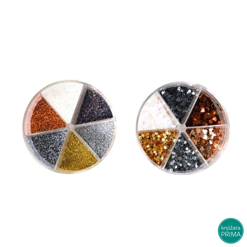 Šljokice 6 boja JUNIOR Crafty 