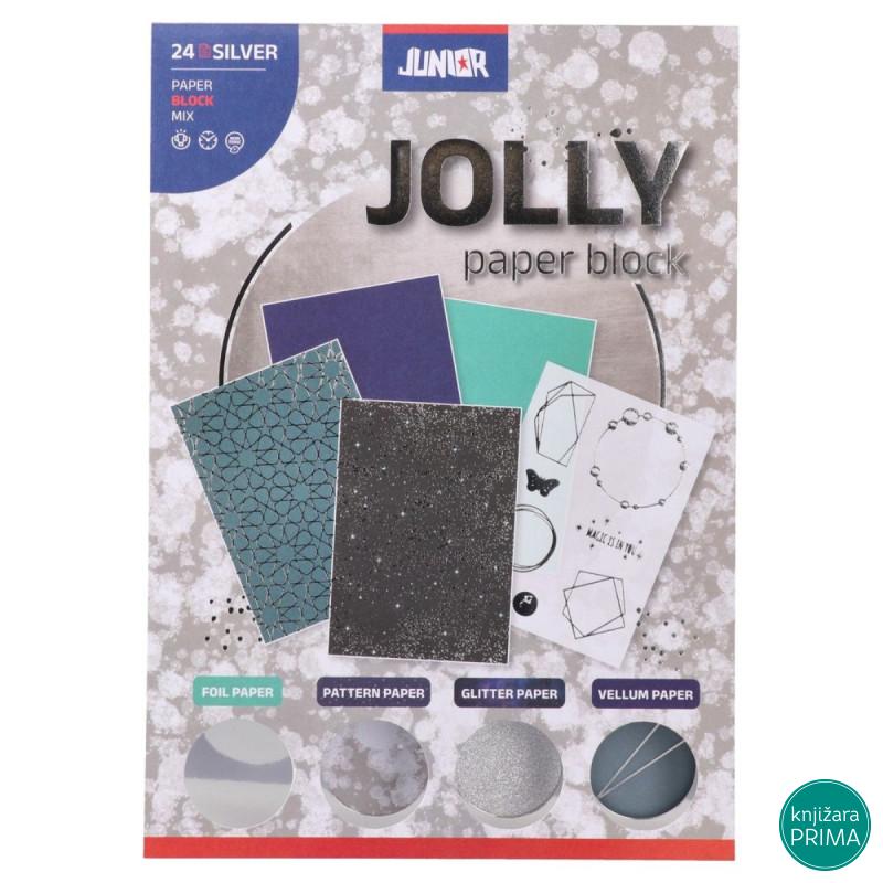 Dekorativni blok papira u boji A5 - srebrni 