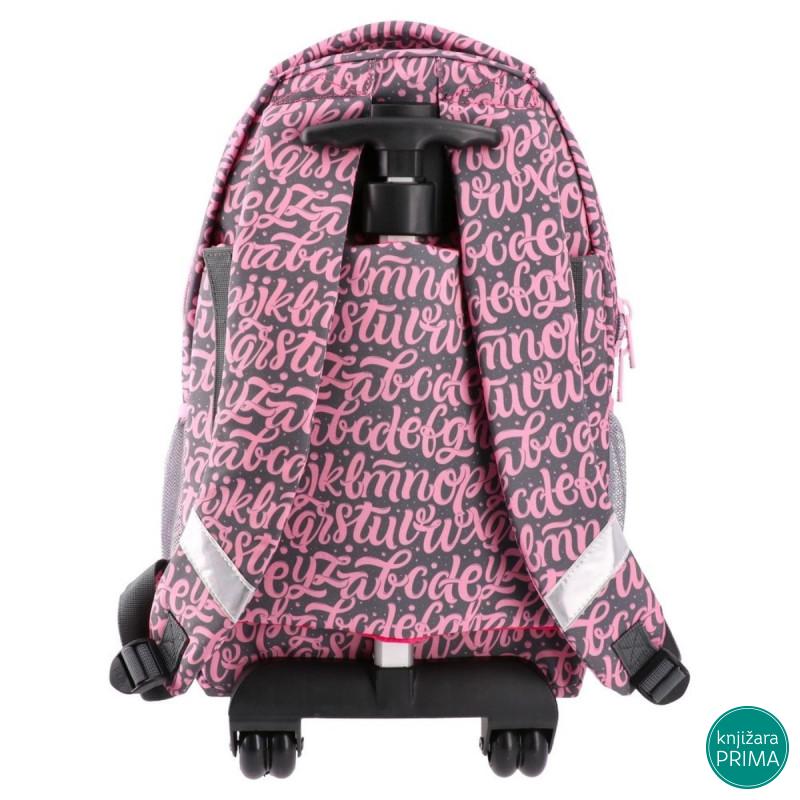 Anatomski ranac sa točkićima PLAY - Fancy Letters 