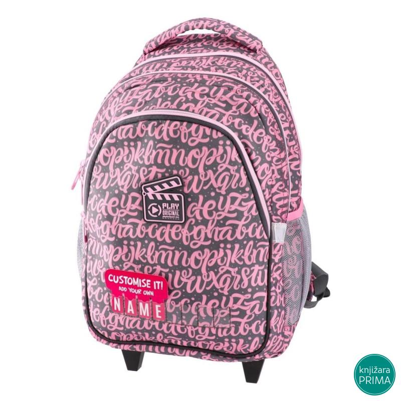 Anatomski ranac sa točkićima PLAY - Fancy Letters 