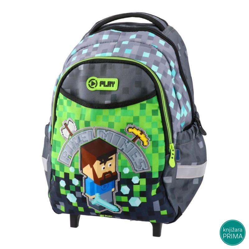 Ranac za vrtić sa točkićima PLAY - Pixel Mines 