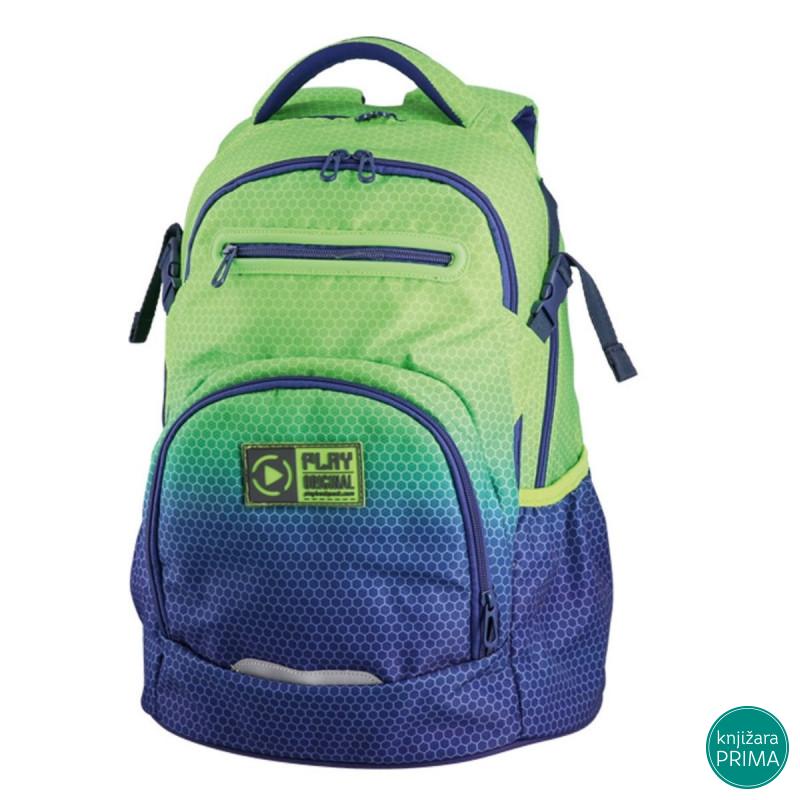 Školski ranac PLAY Apollo - Sunset zeleno-plavi 