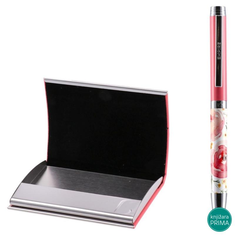 Set hemijska olovka i držač za kartice EMPIRE roze 