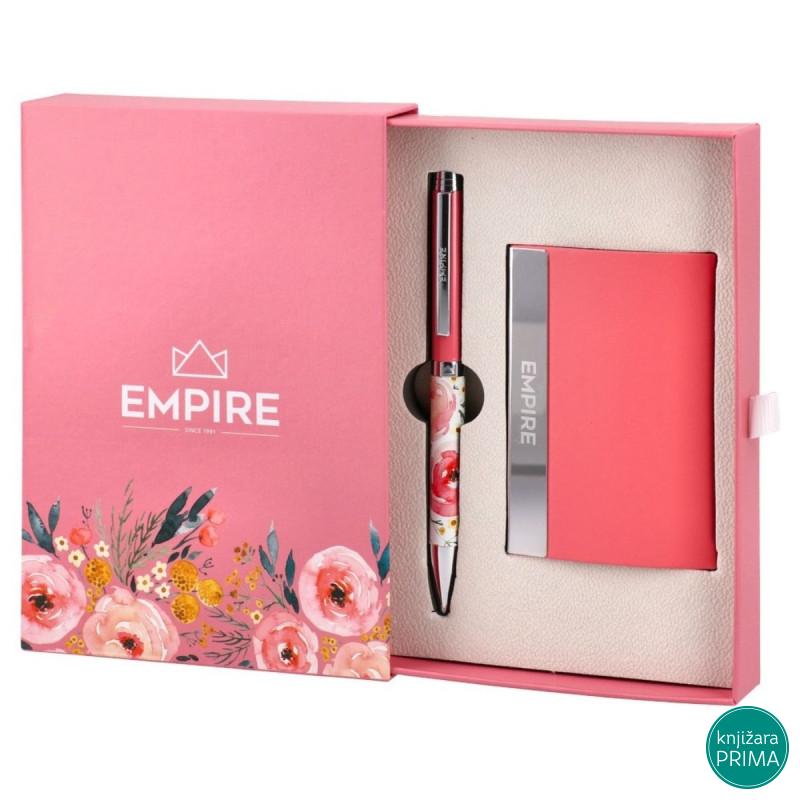 Set hemijska olovka i držač za kartice EMPIRE roze 