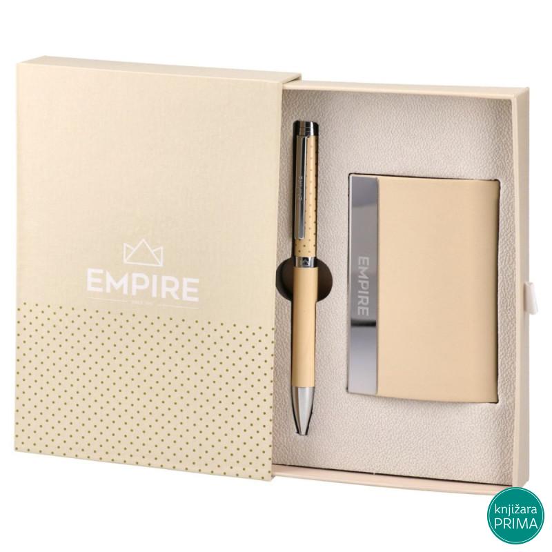 Set hemijska olovka i držač za kartice EMPIRE krem 
