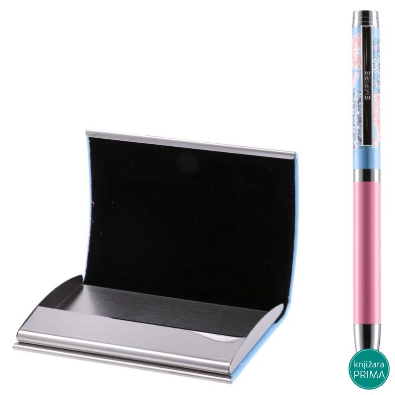 Set hemijska olovka i držač za kartice EMPIRE plava 