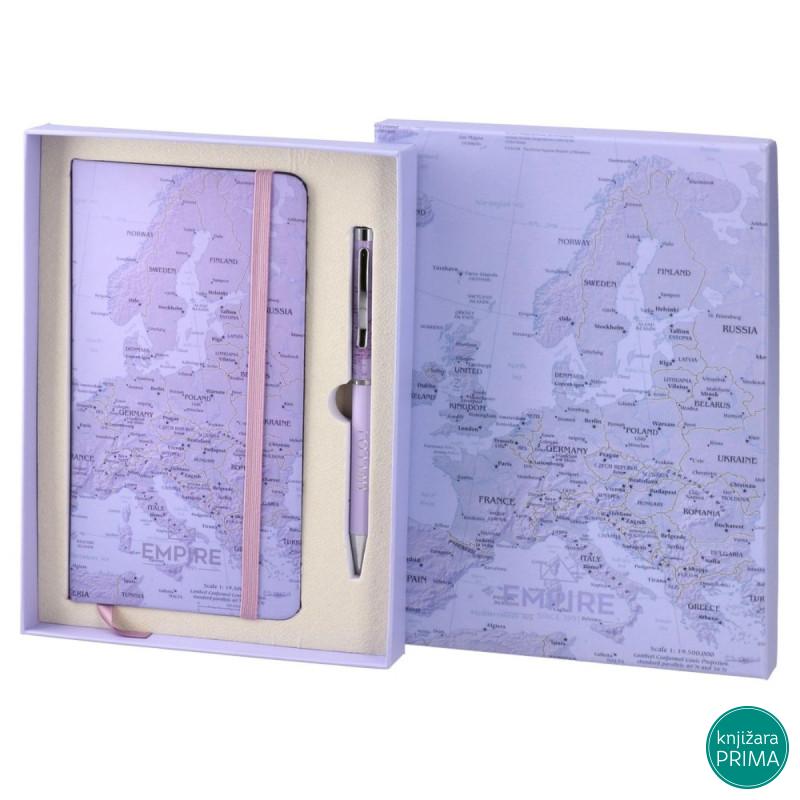 Rokovnik i hemijska olovka EMPIRE ljubičasta 