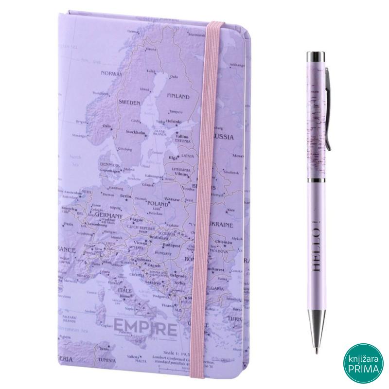 Rokovnik i hemijska olovka EMPIRE ljubičasta 