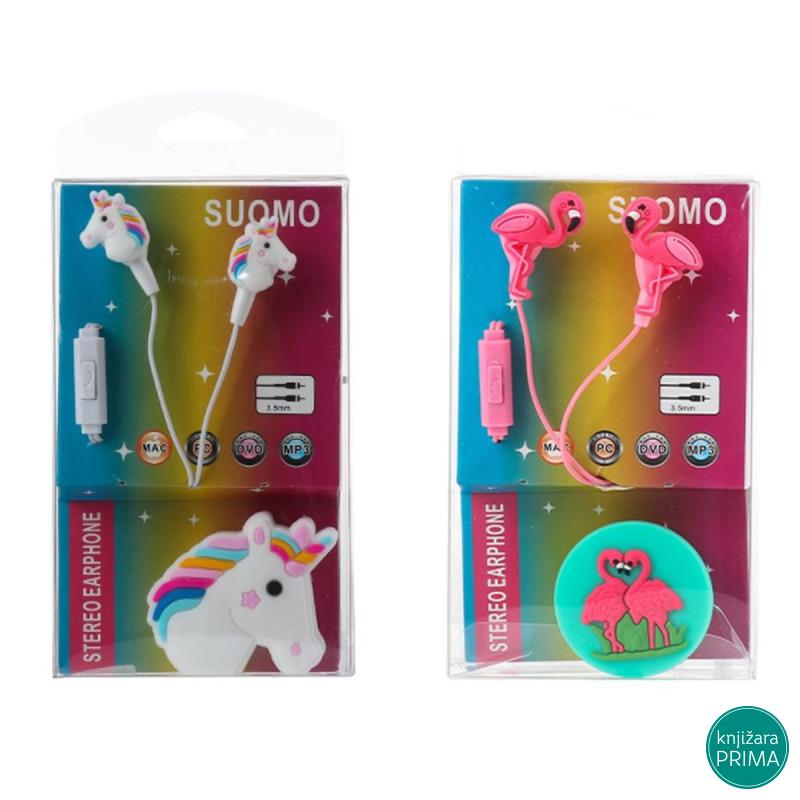 Slušalice bubice sa mikrofonom - flamingo i jednorog 