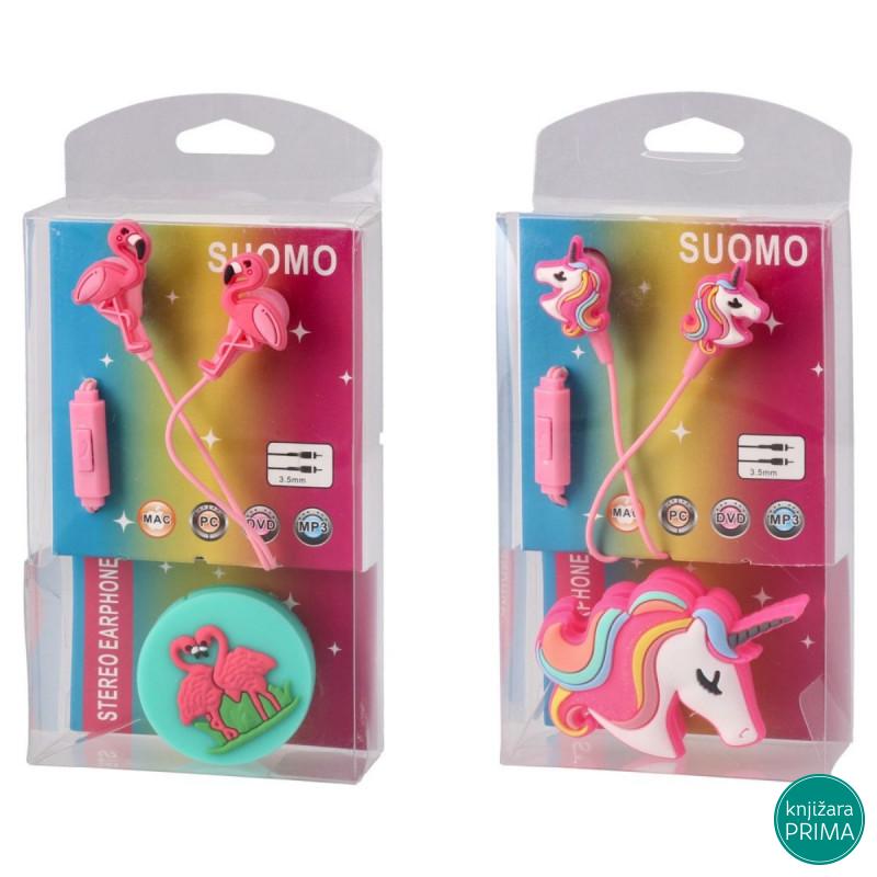 Slušalice bubice sa mikrofonom - flamingo i jednorog 
