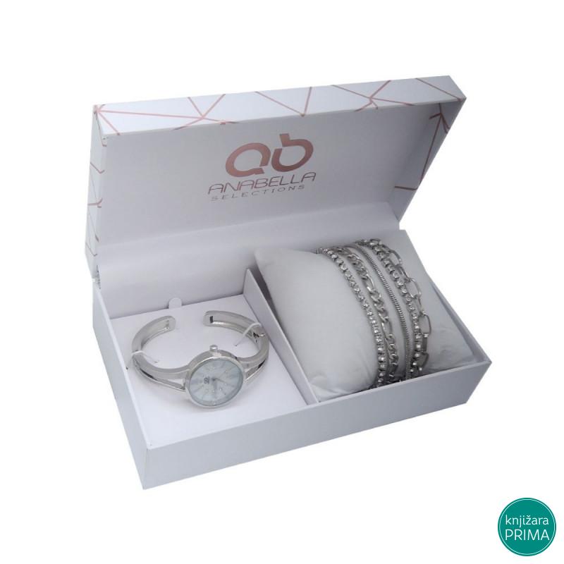Poklon set sat i narukvica GLORY srebrna 