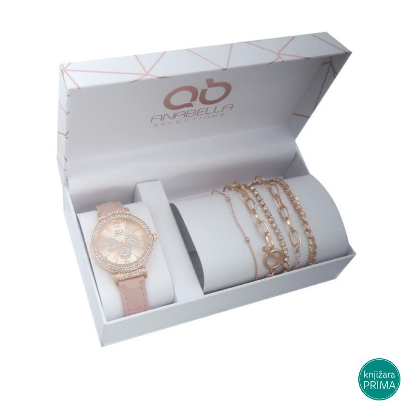 Poklon set sat i narukvica CROCUS roze 