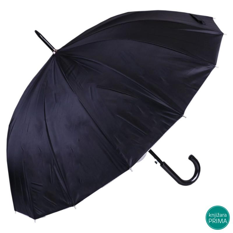 Crni kišobran štapni 