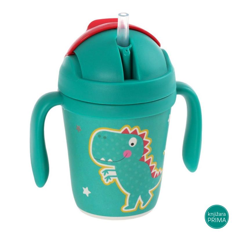 Flašica BAMBOO sa slamčicom dino 300ml 