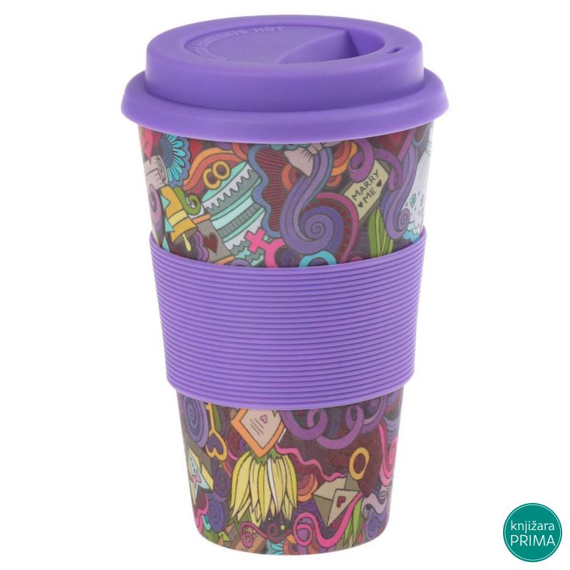 Šolja sa poklopcem STREET ljubičasta 