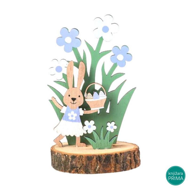 Uskršnja dekoracija - drvene zeke 16cm 