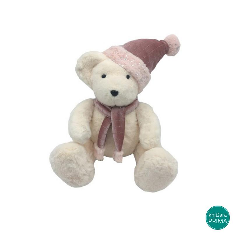 Roze meda novogodišnja dekoracija 40 cm 