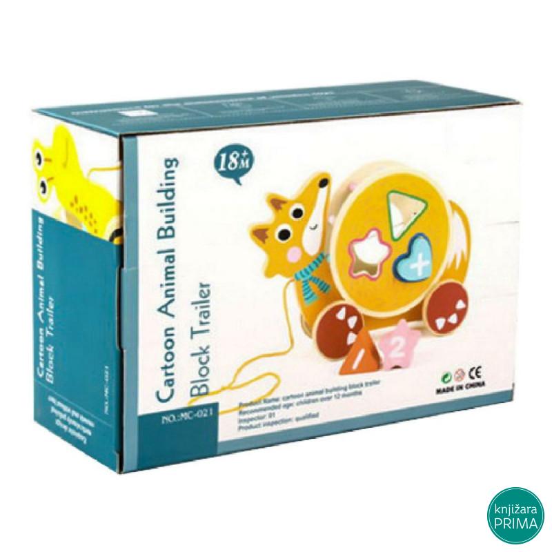 Drveni pužić sa točkovima 