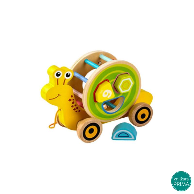 Drveni pužić sa točkovima 