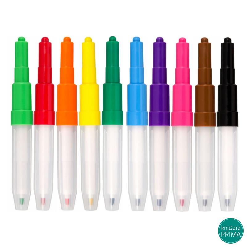 Duvajući flomasteri 10 CENTROPEN - Raonbow sa šablonima 