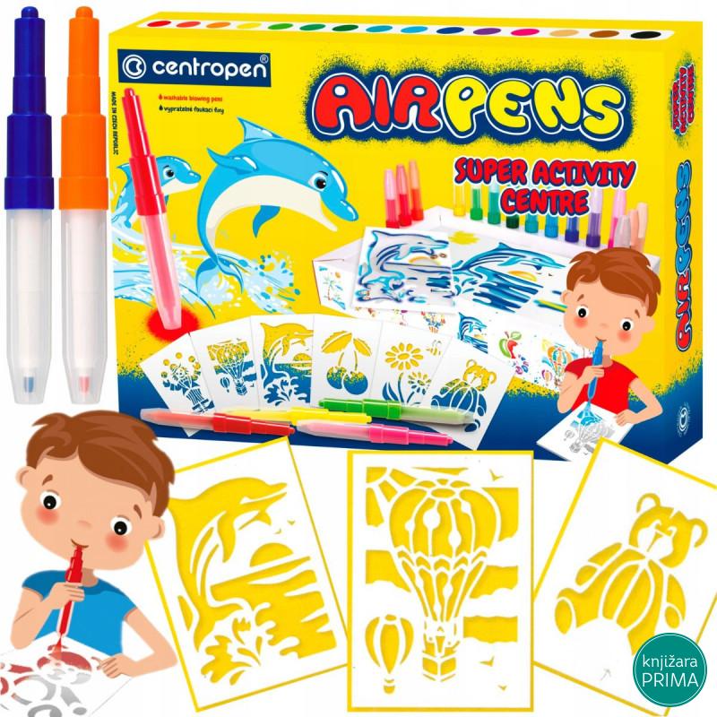 Duvajući flomasteri 15 CENTROPEN - Super activity sa šablonima 