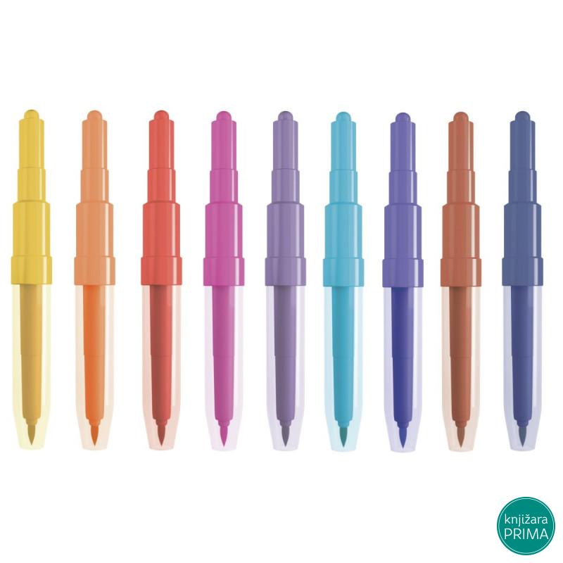 Duvajući flomasteri 10 CENTROPEN - Pastel sa šablonima 