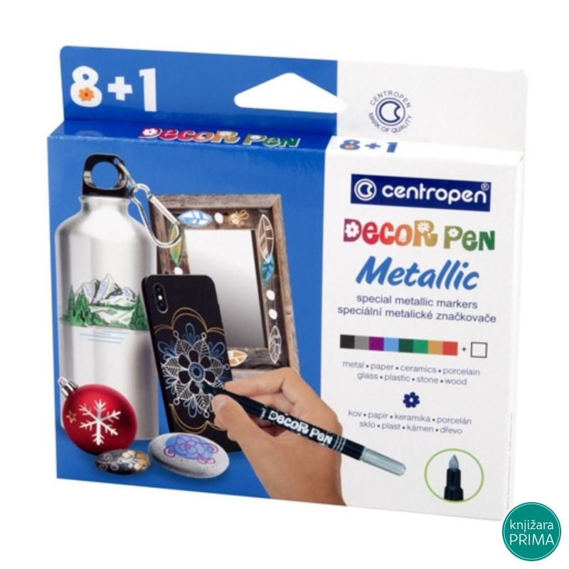 Dekor flomasteri 8+1 CENTROPEN - Metallic 