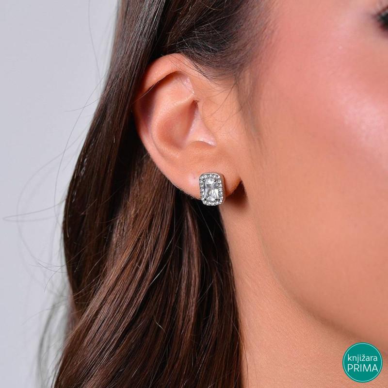 Minđuše LUCA BARRA kristal sa cirkonima 