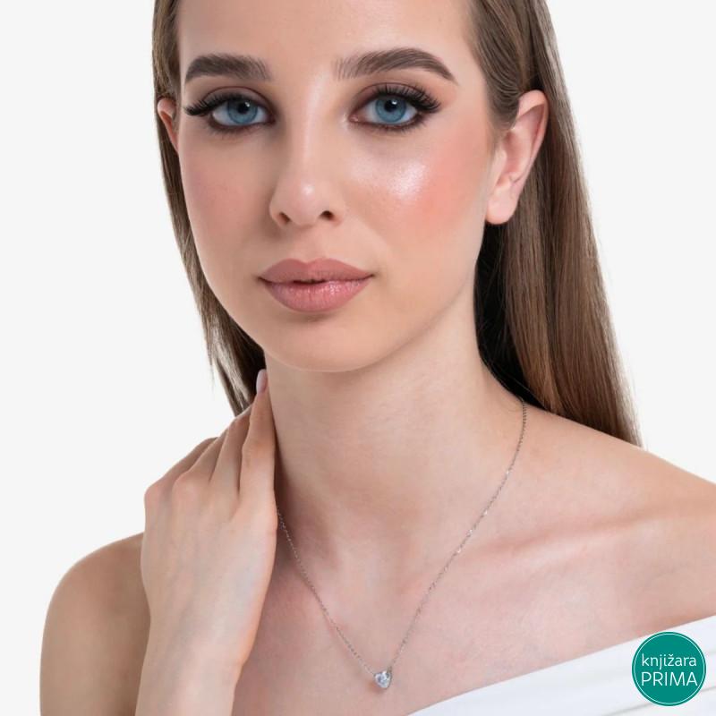 Ogrlica LUCA BARRA kristal belo srce 