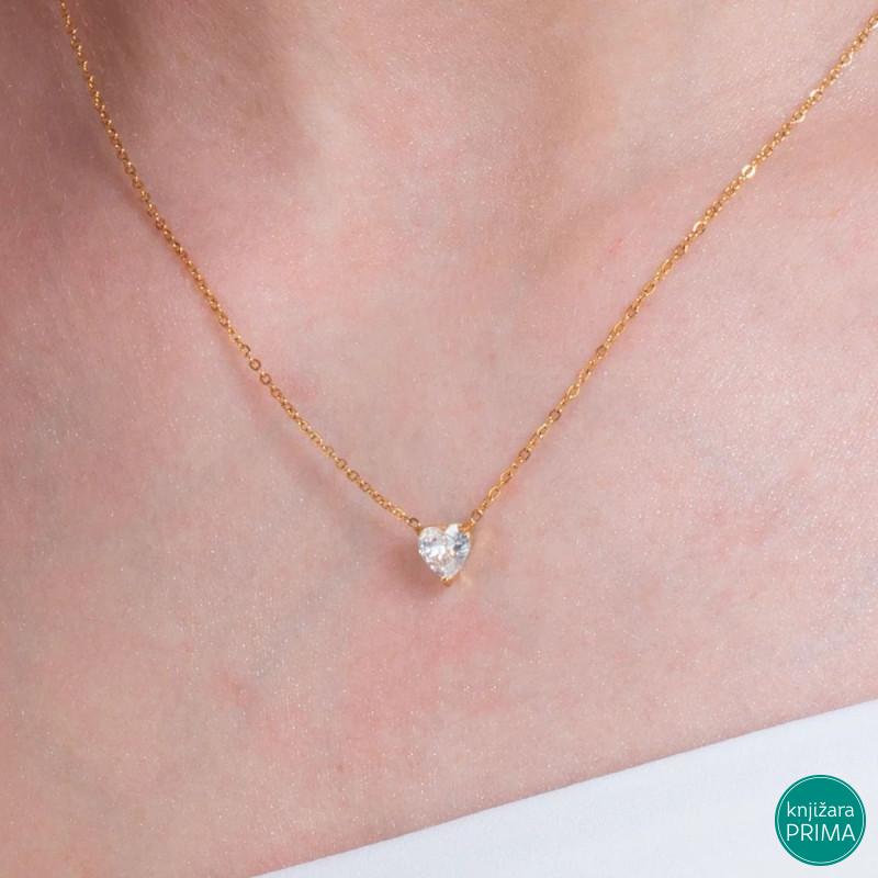 Ogrlica LUCA BARRA kristal belo srce 