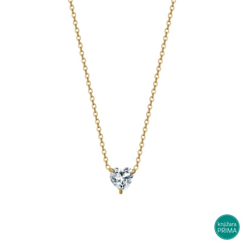 Ogrlica LUCA BARRA kristal belo srce 