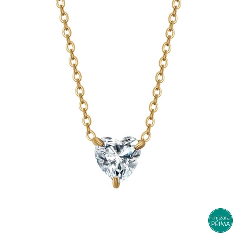 Ogrlica LUCA BARRA kristal belo srce 