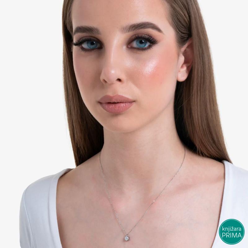 Ogrlica LUCA BARRA beli kristal 