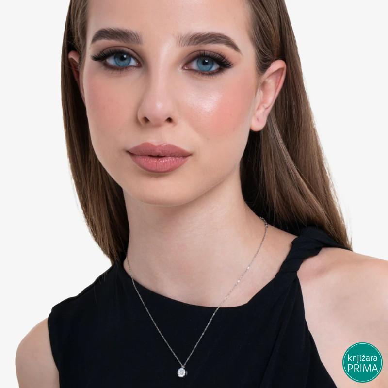 Ogrlica LUCA BARRA beli kristal 