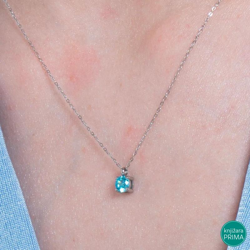 Ogrlica LUCA BARRA akvamarin cirkon 