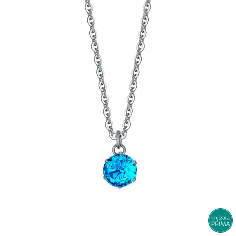 Ogrlica LUCA BARRA akvamarin cirkon 