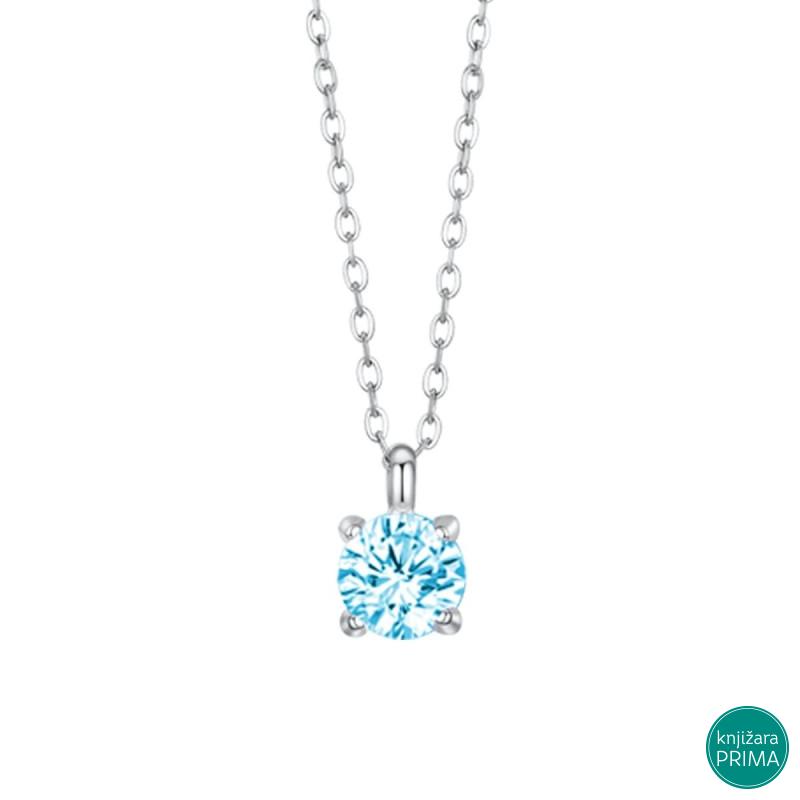 Ogrlica LUCA BARRA akvamarin cirkon 