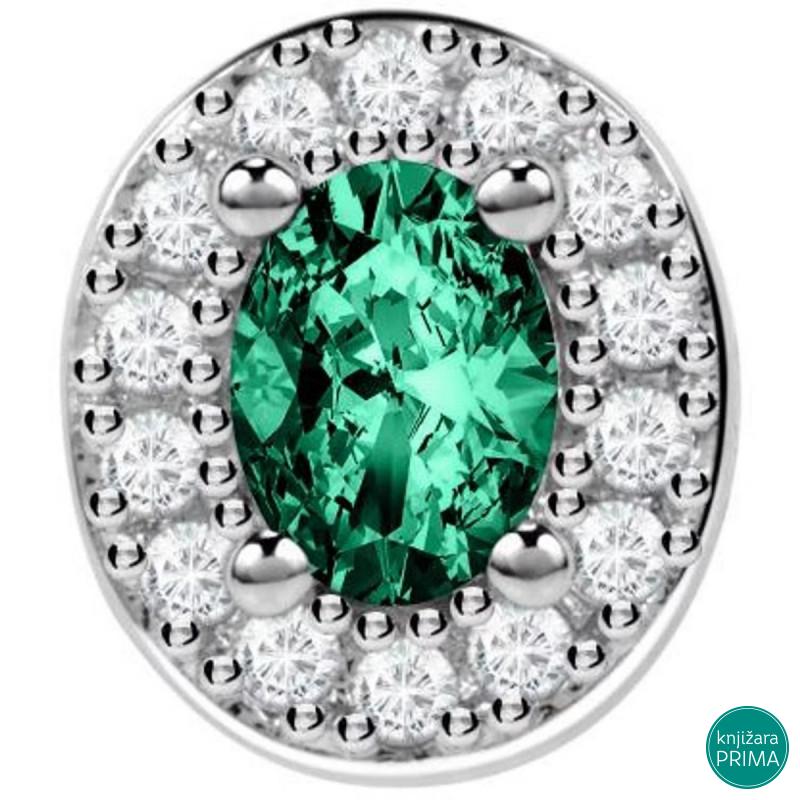 Minđuša singl LA PETITE STORY Spark green 