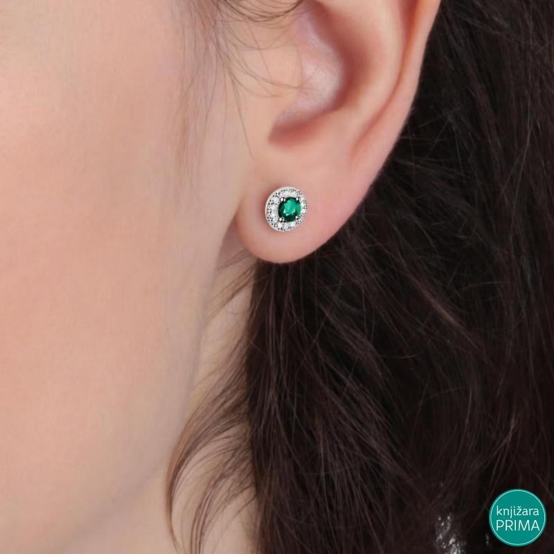 Minđuša singl LA PETITE STORY Spark green 