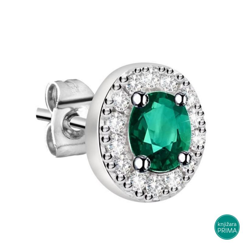 Minđuša singl LA PETITE STORY Spark green 