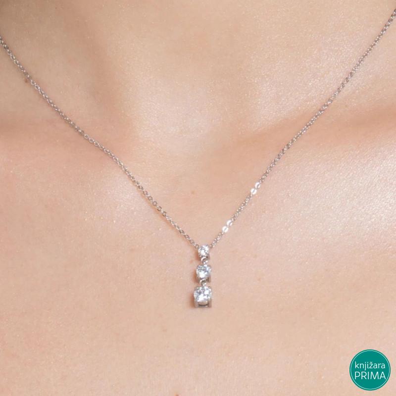 Ogrlica LUCA BARRA beli cirkoni 