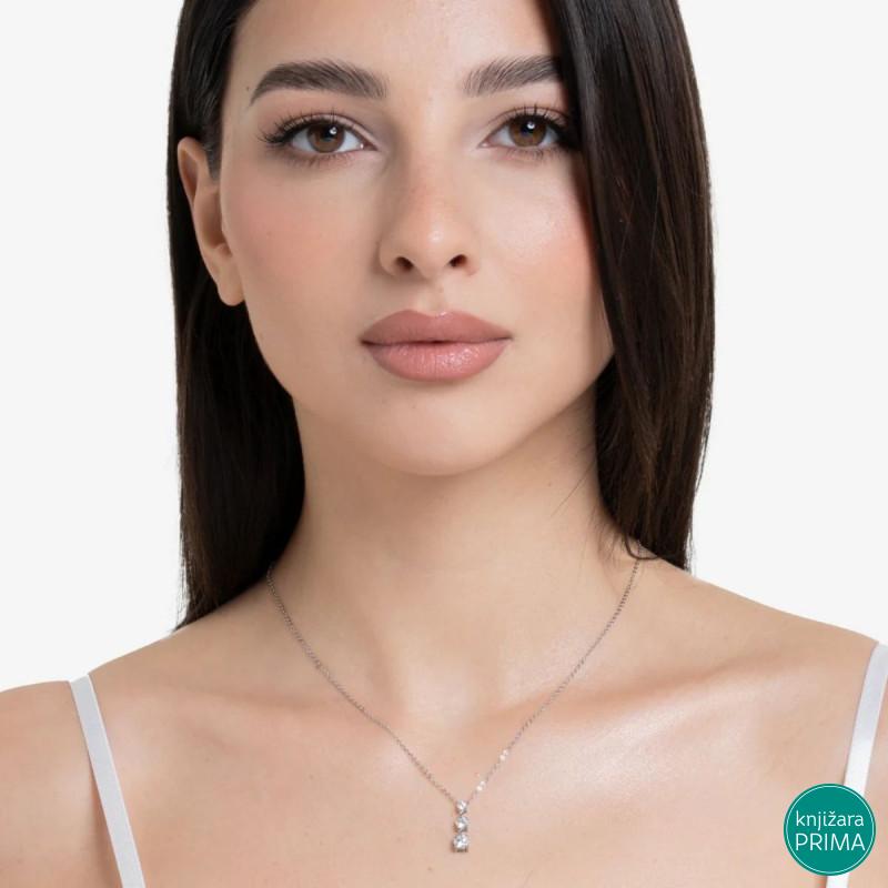 Ogrlica LUCA BARRA beli cirkoni 