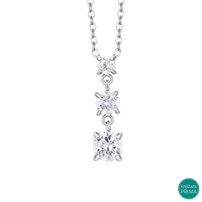 Ogrlica LUCA BARRA beli cirkoni 