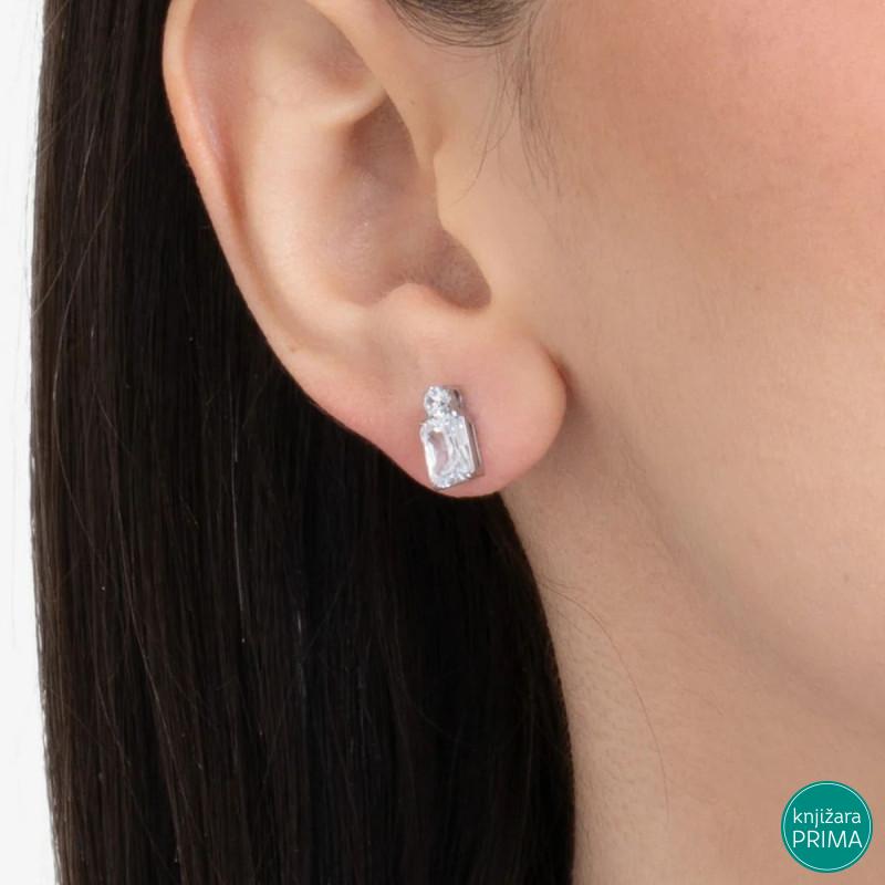 Minđuše LUCA BARRA beli kristali 