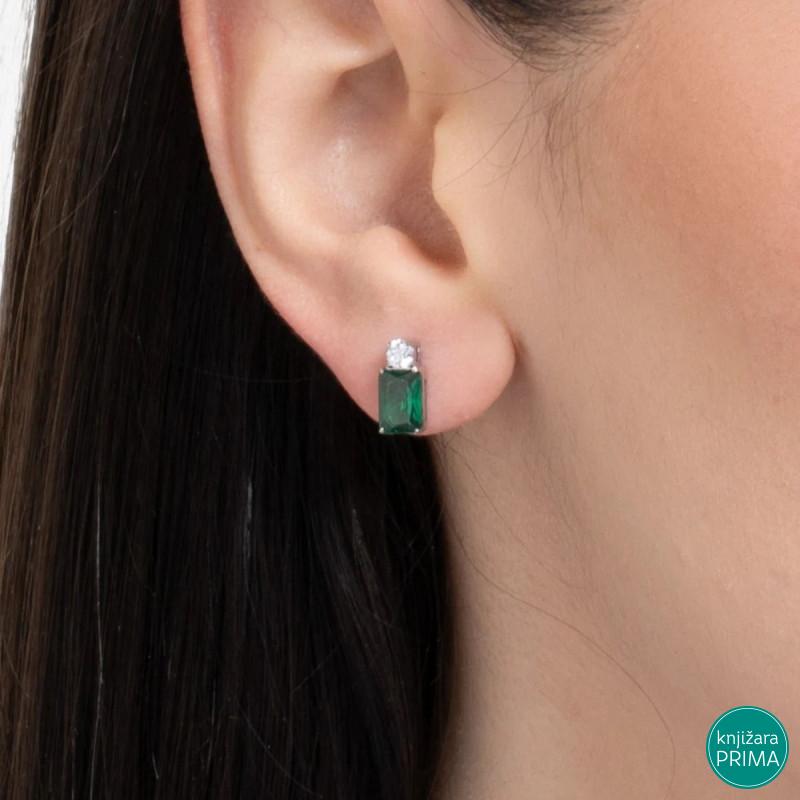 Minđuše LUCA BARRA zeleni kristali 