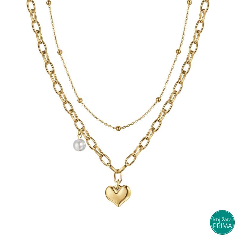 Ogrlica LUCA BARRA  Pearl Heart 