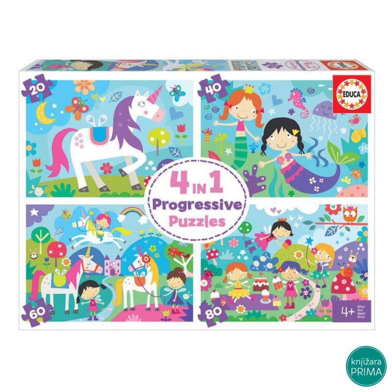 Puzzle EDUCA 4u1 Fantasy friends 