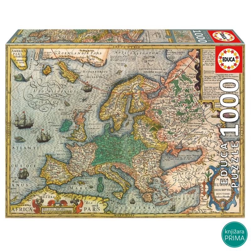 Puzzle EDUCA 1000 Map of Europe 